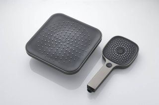 Душевая стойка Shevanik S9736T оружейная сталь